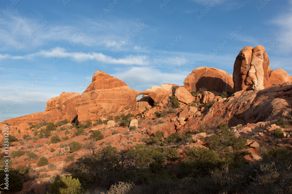Fototapeta premium USA Arches National Park on a cloudy spring day