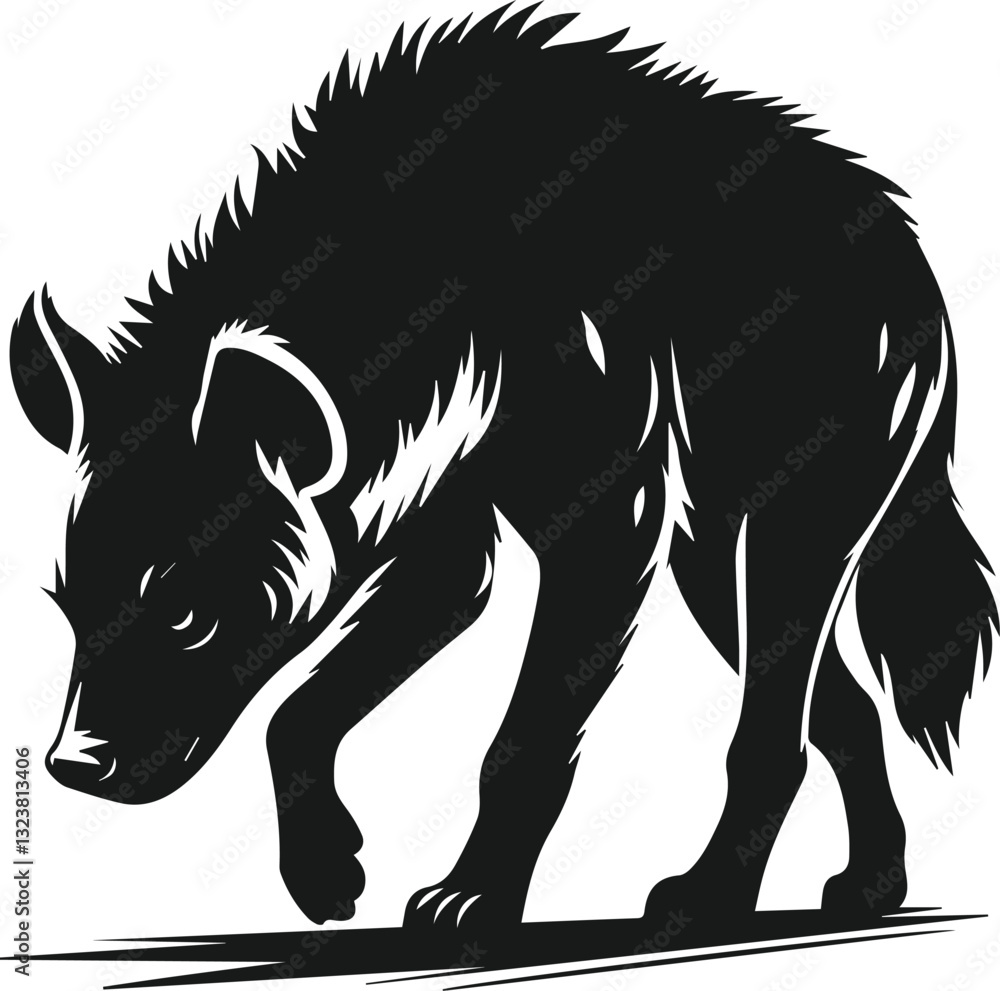 Obraz premium black hyena vector illustration