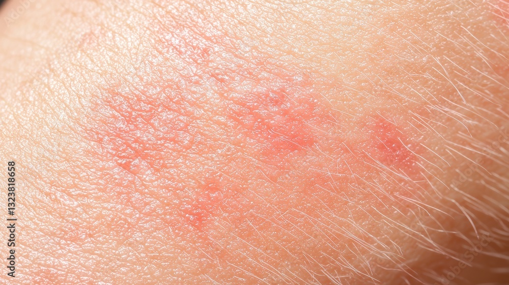 Fototapeta premium Skin rash examination closeup macro photography medical analysis indoor setting detailed view dermatological concept