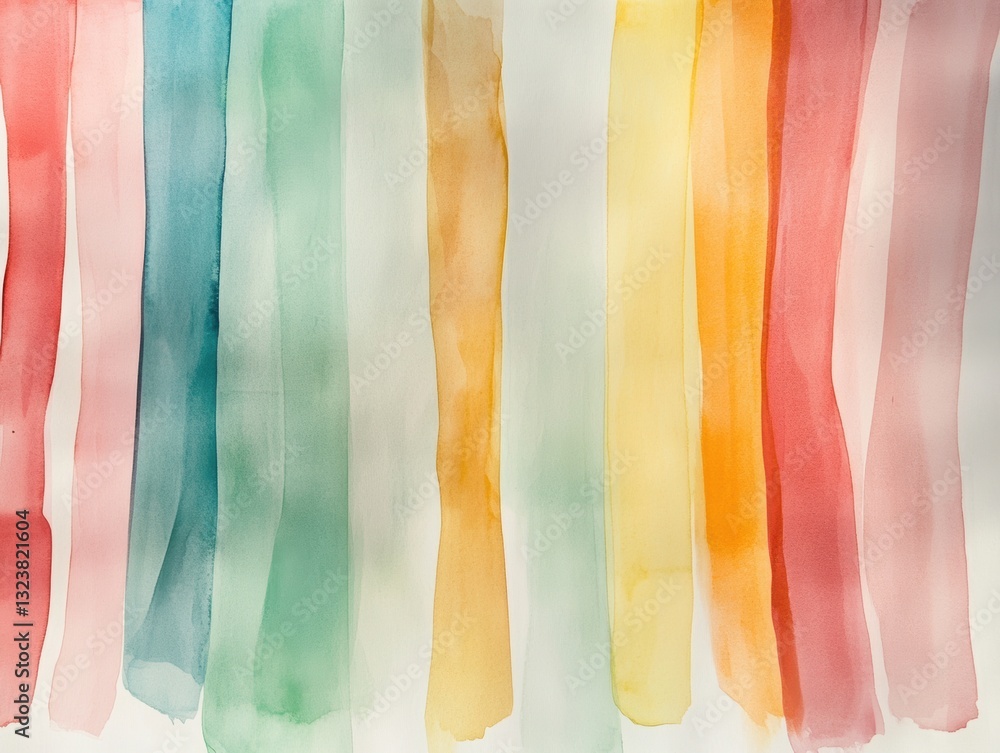 Naklejka premium Colorful Brushstrokes: A captivating display of vibrant brushstrokes in a rainbow of colors, arranged vertically to create a sense of movement and artistic expression.