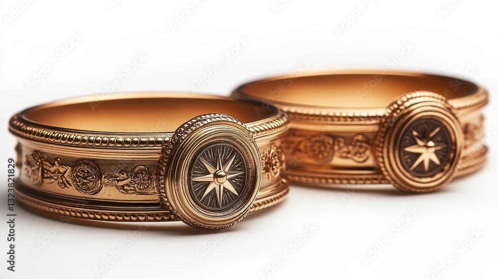 Sleek nautical-inspired wrist cuffs, featuring a decorative compass design, add a dash of maritime charm to any ensemble, whether it s casual wear or a themed event. Sleek nautical-inspired wrist cuffs, featuring a decorative compass design, add a dash of maritime charm to any ensemble, whether it s casual wear or a themed event.