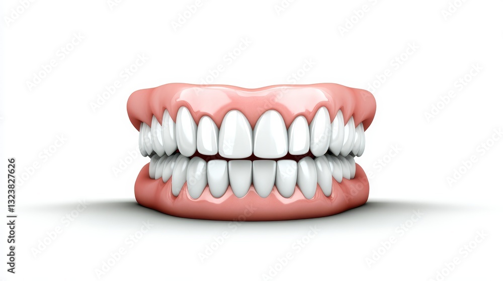 Obraz premium 3d illustration of teeth with missing teeth visual representation of dental health