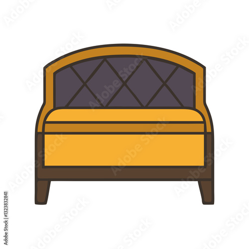 Brown vintage sofa with cushioned backrest