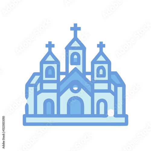 Blue Orthodox church icon with domes