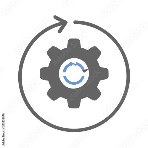 Gear with circular arrow icon