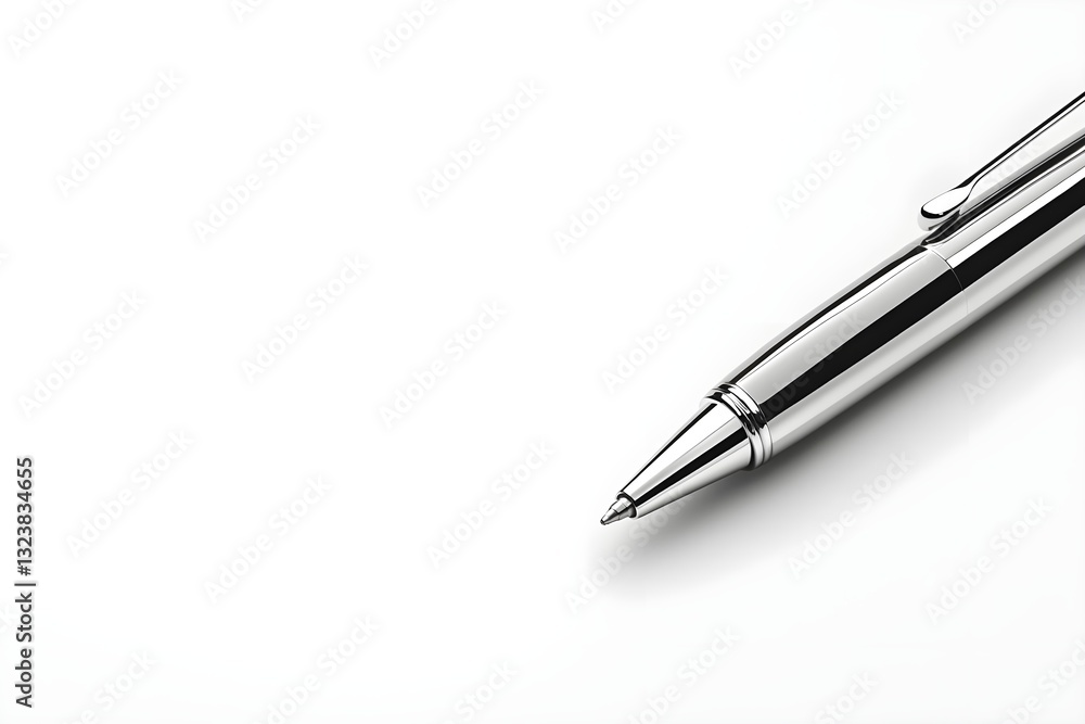 White background with a single black pen, clean and professional, symbolizes writing and creativity. White background with a single black pen, clean and professional, symbolizes writing and creativity.