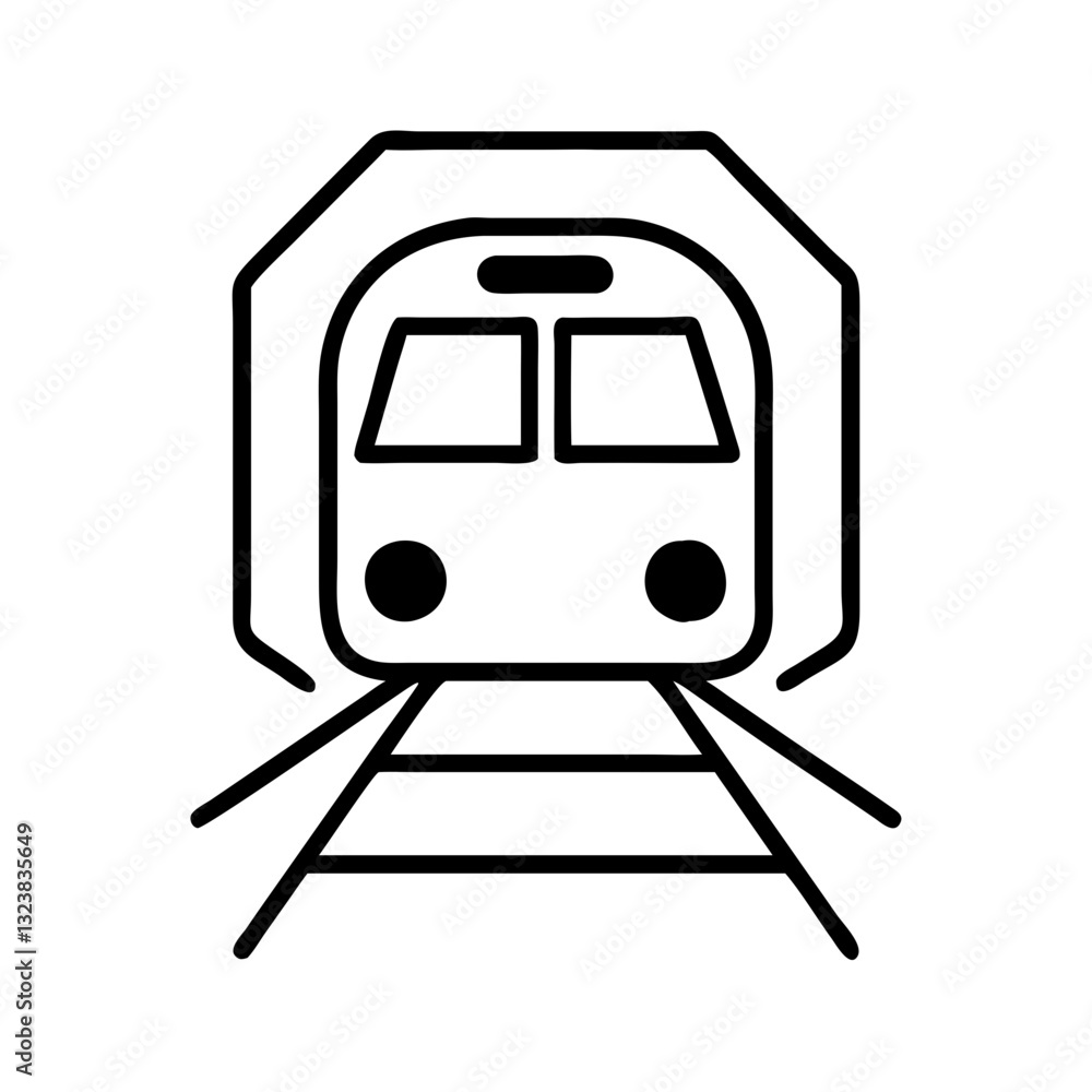 Black and white train front view Black and white train front view
