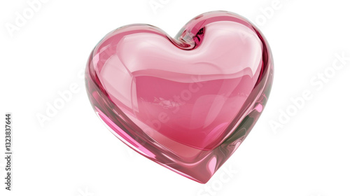Wallpaper Mural Pink glass heart rotating on transparent background Torontodigital.ca