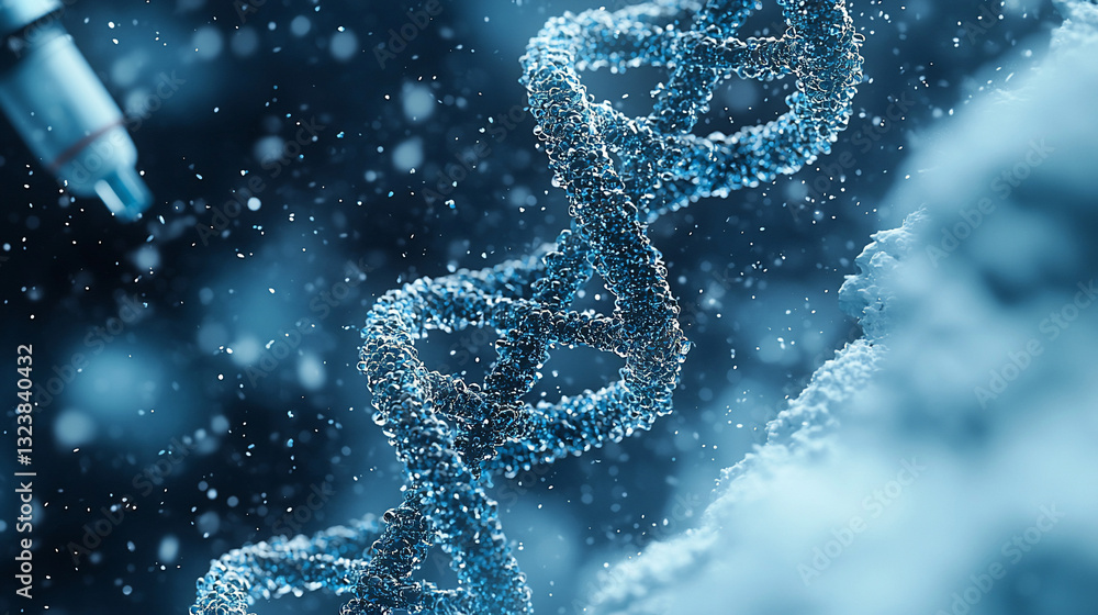 DNA molecule under microscope, scientific research, technological innovation DNA molecule under microscope, scientific research, technological innovation