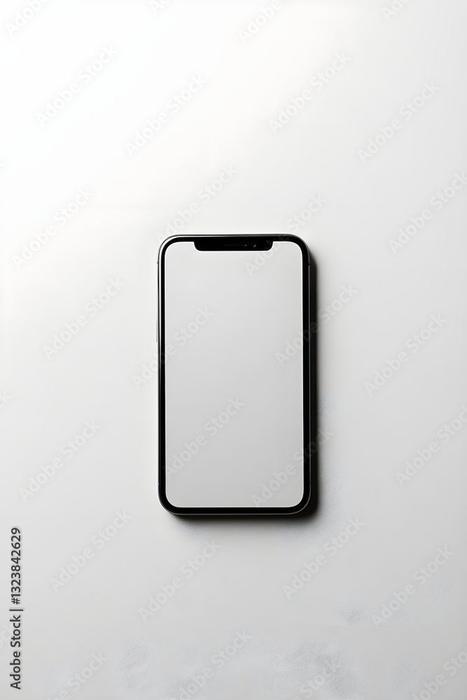 White background with a modern smartphone, clean lines, ideal for tech advertisements. White background with a modern smartphone, clean lines, ideal for tech advertisements.