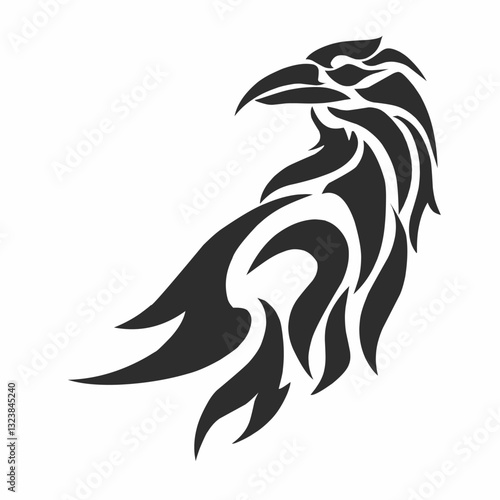 vector graphic design abstract tribal art crow perfect for tattoo