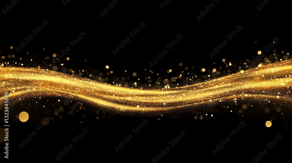 Fototapeta premium Golden Sparkle Wave: Abstract Luxury Background