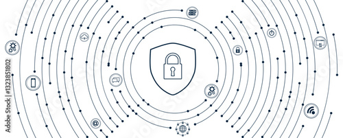 Cyber security technology connection background