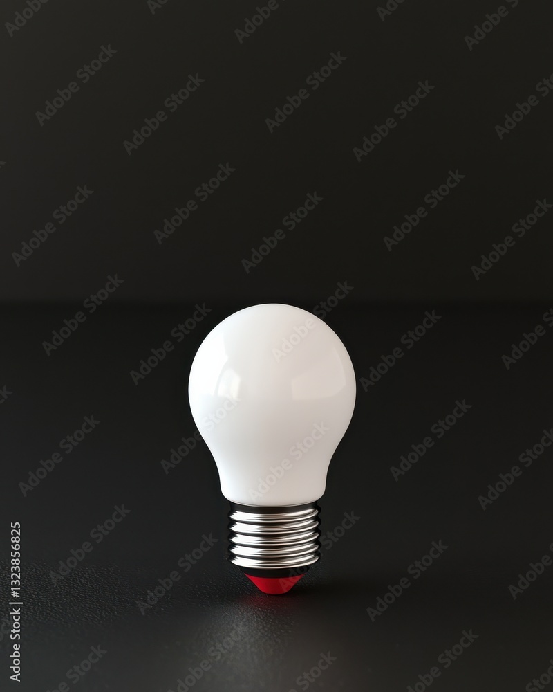Modern Light Bulb on Dark Background With Smooth Surface and Minimalist Design Modern Light Bulb on Dark Background With Smooth Surface and Minimalist Design