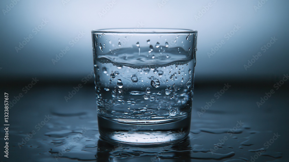 Glass of Water Condensation Droplets Refreshment Glass of Water Condensation Droplets Refreshment