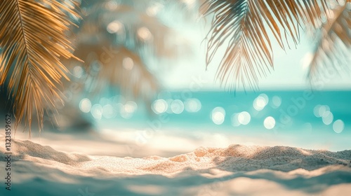 Tropical Beach Sand Scene  Summer Vacation Paradise