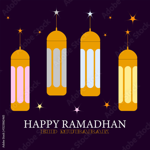 Ramadan lanterns are the logo of Muslims, Ramadan Kareem, Happy Eid Mubarak