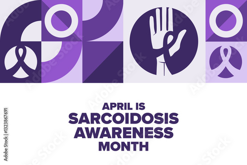 April is Sarcoidosis Awareness Month. Template for background, banner, card, poster with text. Vector EPS10 illustration.