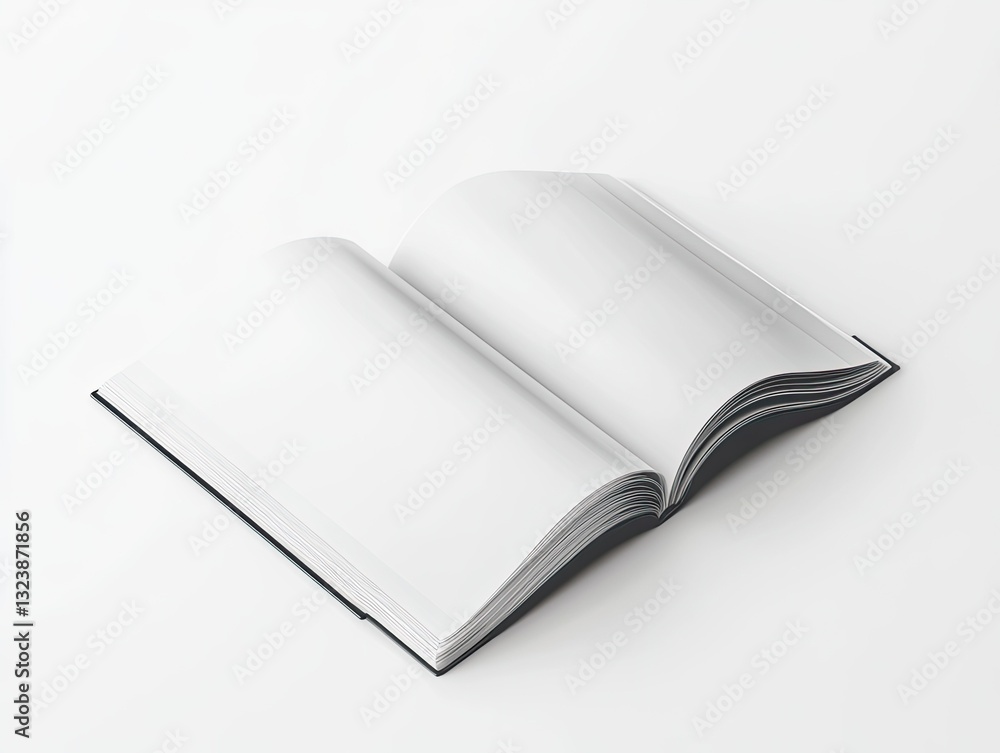 Open book with blank pages, ready for writing stories and imagination Open book with blank pages, ready for writing stories and imagination