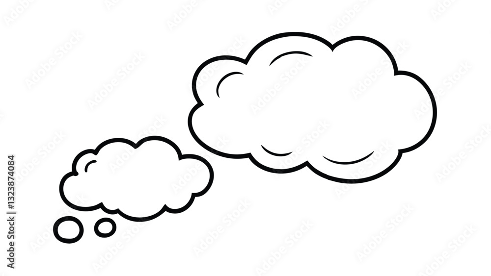 Two Simple Blank Comic Speech Bubbles Thought Clouds Two Simple Blank Comic Speech Bubbles Thought Clouds