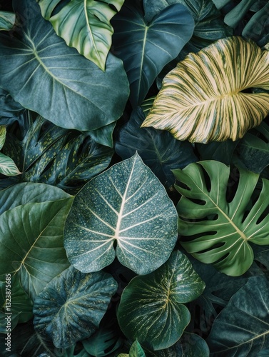 Wallpaper Mural Lush tropical foliage creates a captivating verdant texture background Torontodigital.ca