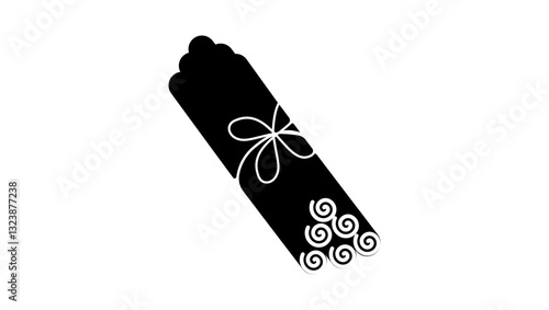 Cinnamon symbol, black isolated silhouette