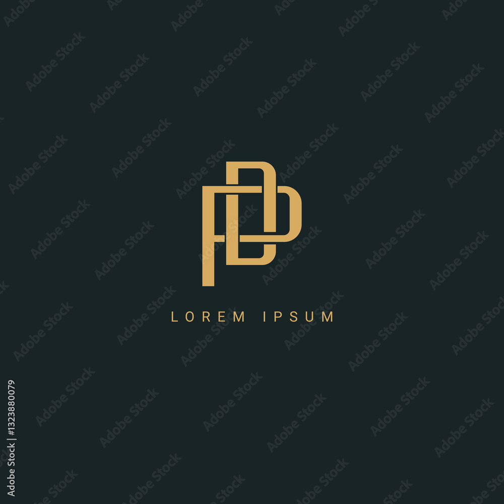 Fototapeta premium PD Alphabet letters Initials Monogram logo DP, P and D