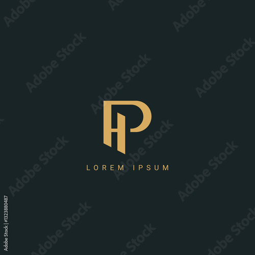 PH Alphabet letters Initials Monogram logo HP, P and H