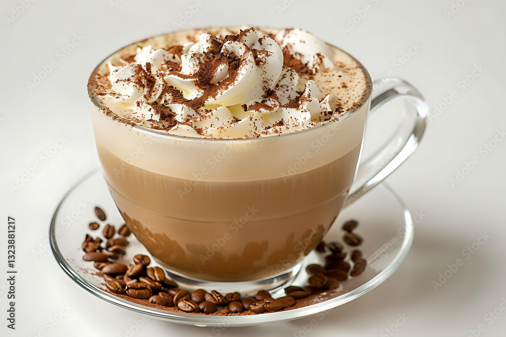 delicious mocha coffee with whipped cream chocolate shavings and banana slices in glass cup aromatic espresso drink with cocoa perfect for cafe menu barista gourmet beverages and morning energy
delicious mocha coffee with whipped cream chocolate shavings and banana slices in glass cup aromatic espresso drink with cocoa perfect for cafe menu barista gourmet beverages and morning energy