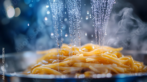 Cooling Down Freshly Cooked Pasta Under Running Water