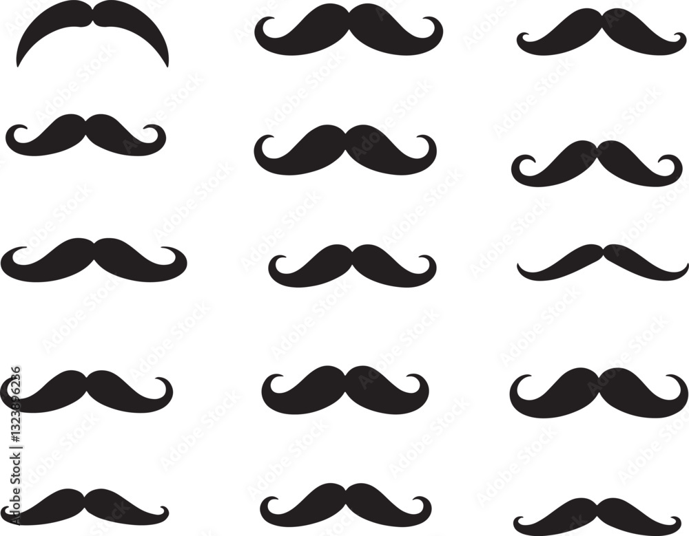 Beard collection with black background Beard collection with black background