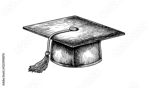Graduation cap icon set - education vector, linear style.