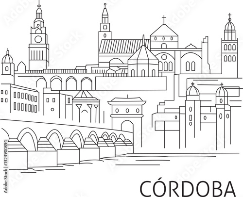 Córdoba City Line Draw Simple Minimalist