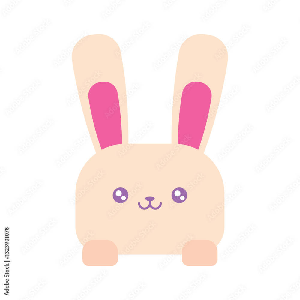 Fototapeta premium Vector image of a rabbit icon on a white background