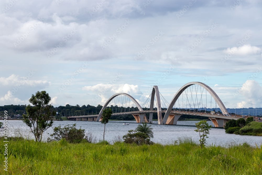 Naklejka premium JK bridge in Brasilia, Brazil