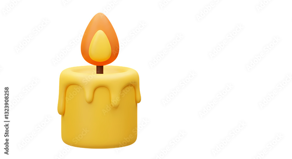 Burning Candle: Bright Flame Image on transparent background Burning Candle: Bright Flame Image on transparent background