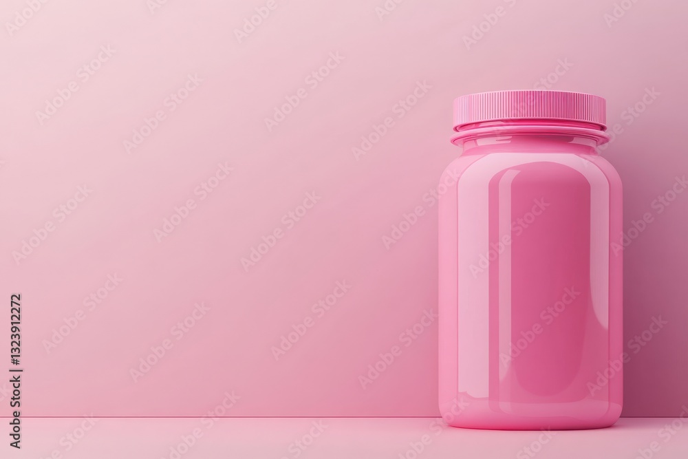 Stylish Pink Jar Against Subtle Pink Background for Creative Projects Stylish Pink Jar Against Subtle Pink Background for Creative Projects