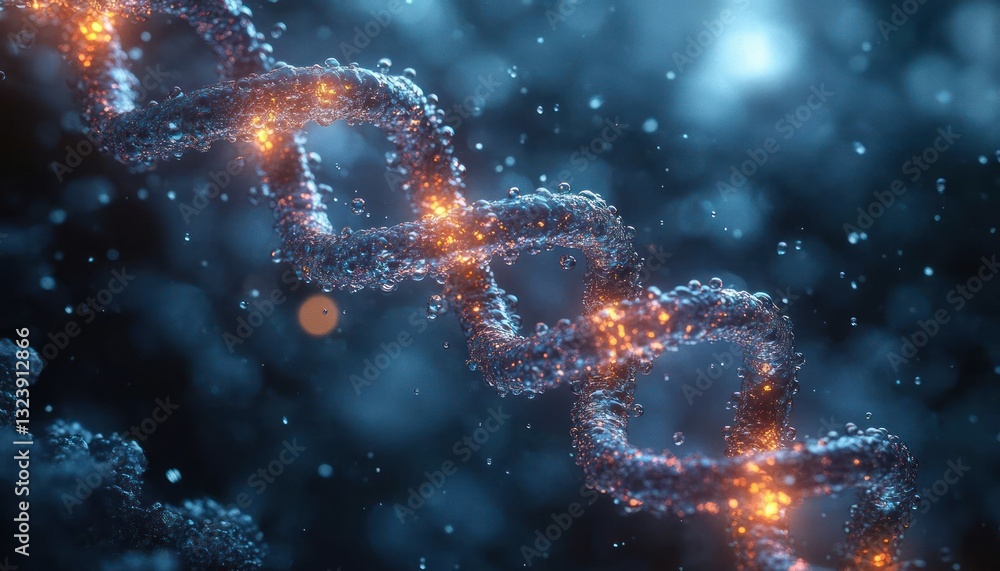Molecular Water Structures and DNA Bubble Rendering with Radiant Light Effects