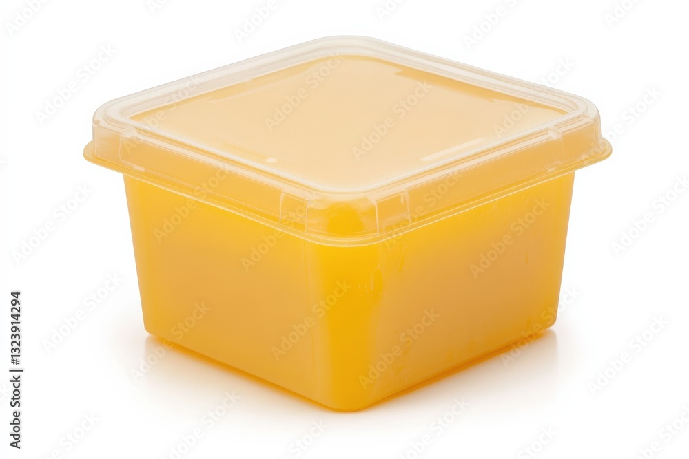 Yellow Plastic Container with Transparent Lid for Food Storage Yellow Plastic Container with Transparent Lid for Food Storage