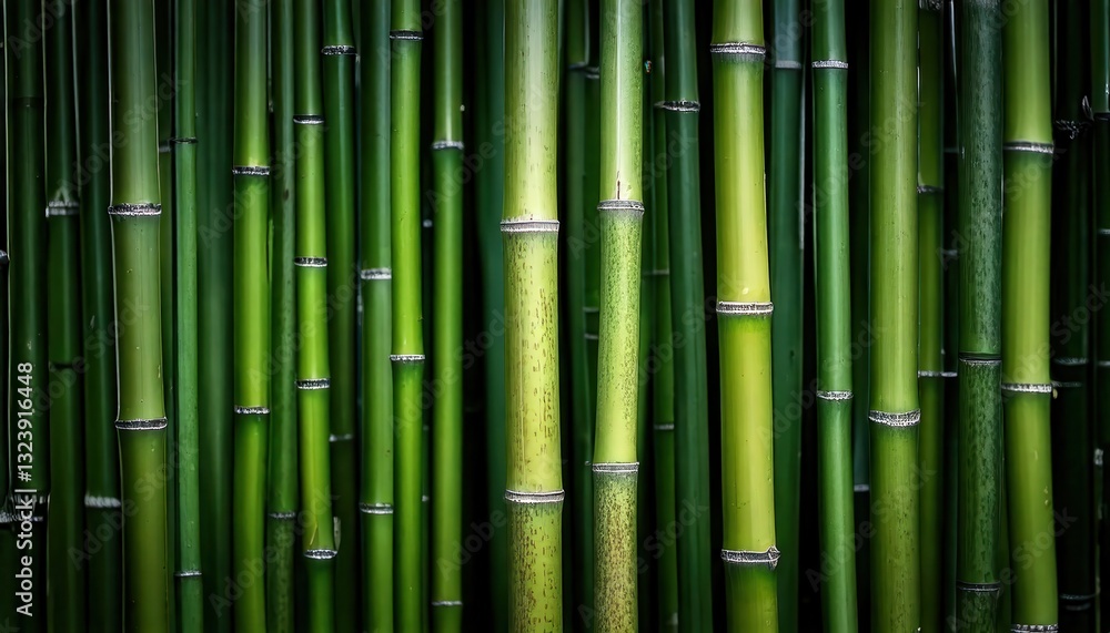 Vibrant Bamboo Stalks in Vertical Arrangement – Serene and Natural Appeal Vibrant Bamboo Stalks in Vertical Arrangement – Serene and Natural Appeal