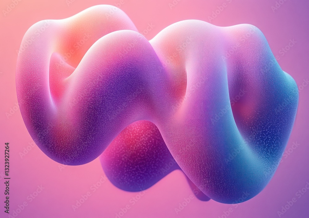 Abstract 3D Ribbon Structure in Pastel Pink and Purple Gradients Minimalist Digital Art Abstract 3D Ribbon Structure in Pastel Pink and Purple Gradients Minimalist Digital Art