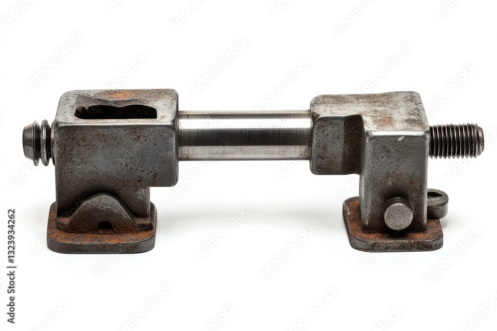 Intricate details of an industrial metal fixture resting on a clean surface in a workshop setting isolated on transparent background Intricate details of an industrial metal fixture resting on a clean surface in a workshop setting isolated on transparent background