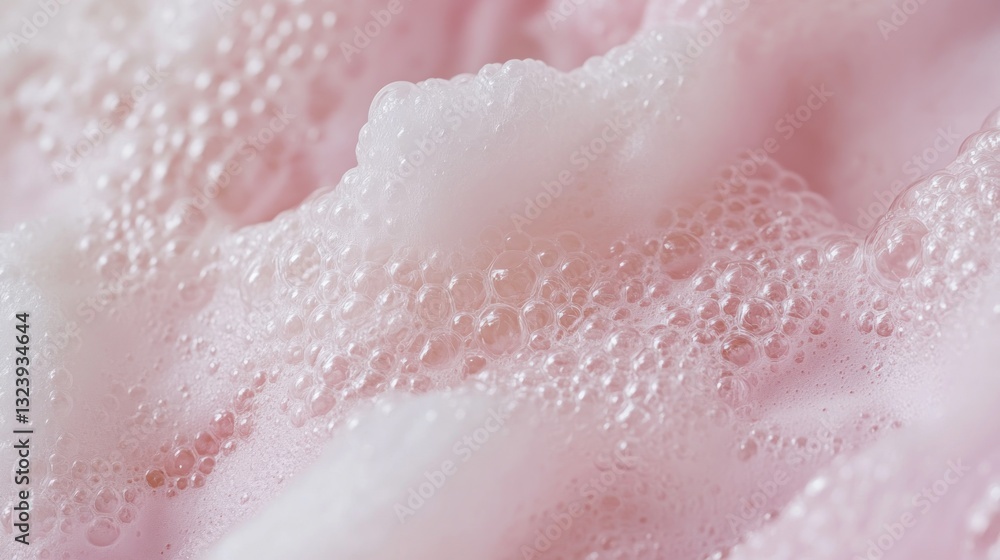 Fototapeta premium Abstract close up of luxurious pink foam with delicate bubble formations