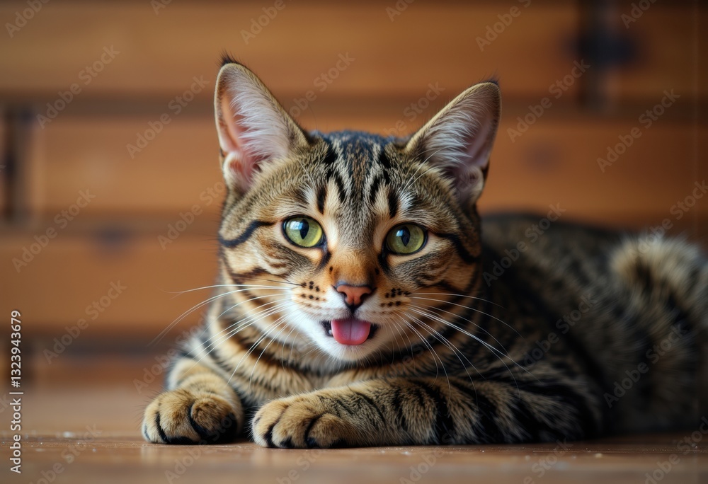A playful Bengal cat with striking green eyes and a curious expression A playful Bengal cat with striking green eyes and a curious expression