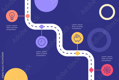 S-Curve Roadmap Infographic for Business Planning and Strategy Visualization