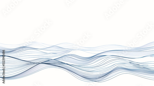 Simple, flowing strokes depict the graceful movement of ocean waves in a minimalist line drawing.