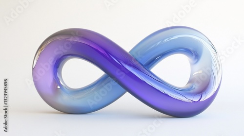 Glass infinity symbol, studio shot, white background, endless loop concept (1)