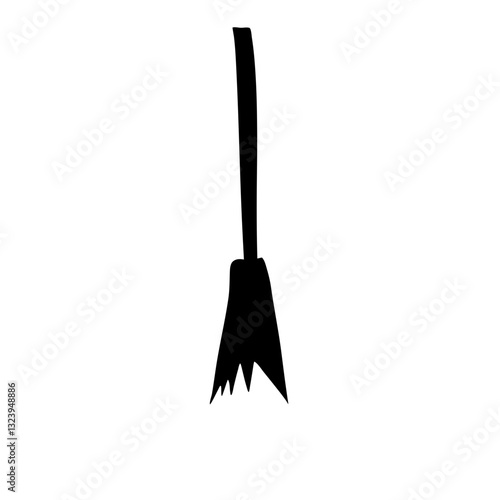 Witch flying broom icons
