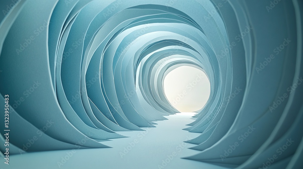 Obraz premium A hypnotic paper cut-out tunnel