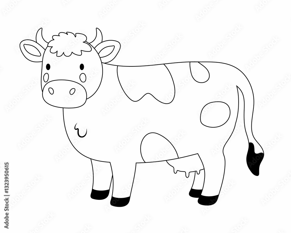 Cartoon cow coloring page Cartoon cow coloring page